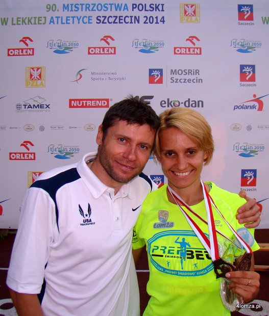 Justyna Korytkowska z trenerem i mężem Andrzejem Korytkowskim