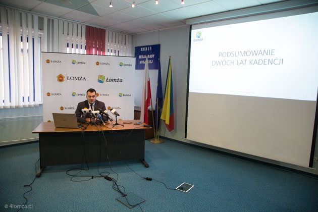 Mariusz Chrzanowski, prezydent Łomży w trakcie prezentacji