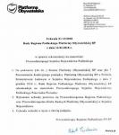 Rekomendacja Rady Regionu Podlaskiego PO dla Jacka Piorunka na funkcję przewodniczącego Sejmiku