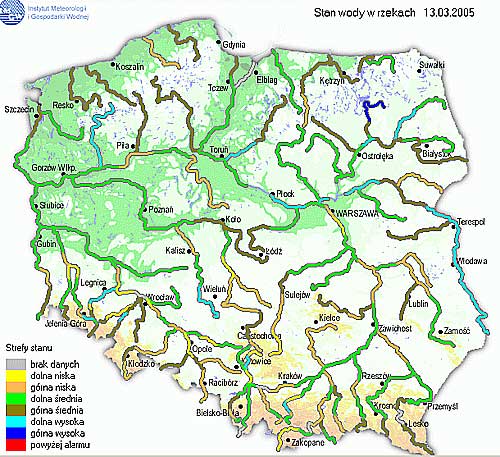 Stan wód w rzekach Polski