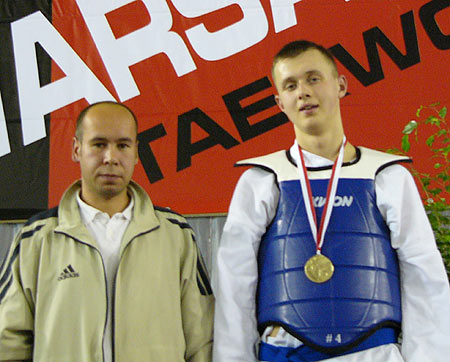 Złoty Ariel Jabłoński <br />
i trener Krzysztof Rychter