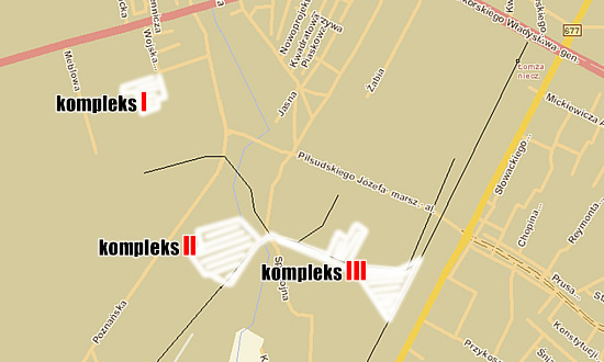 szkic przedstawia tereny, które miasto przeznaczyło na podstrefę SSSE we wrześniu 2007r.
