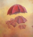 Parasole V (2008r) - olej, płyta (+ rama), (75 x 85), 1500 zł