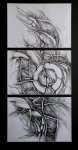 3x format A3 ołówek grafitowy na papierze- sprzedany