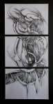 3x format A3 ołówek grafitowy na papierze- sprzedany