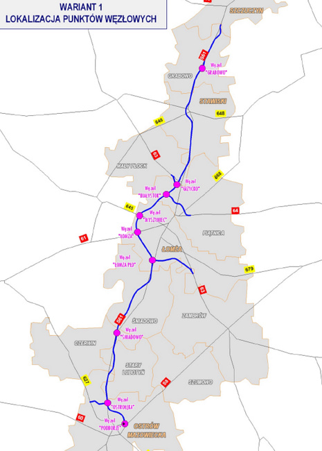 Najprawdopodobniej tak będzie biegła Via Baltica. Zgodnie z projektem droga na tym odcinku będzie miała długość 92,6 km.