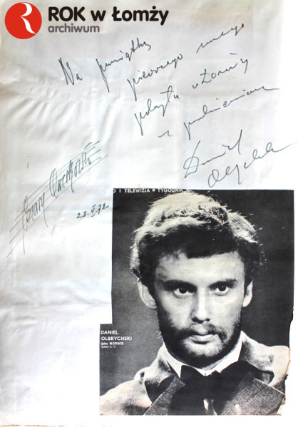 23.05.1972 Pierwszy występ Daniela Olbrychskiego w Łomży.
