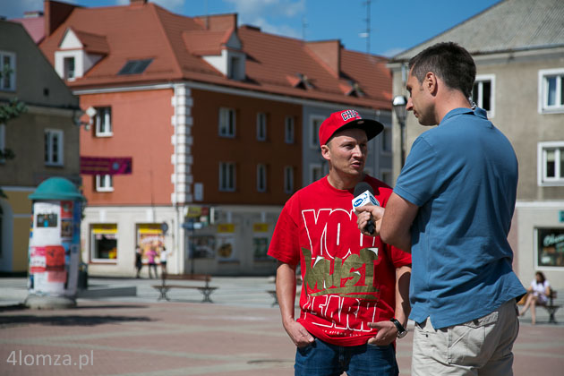 Marek Kisiel i reporter Piotr Czaban