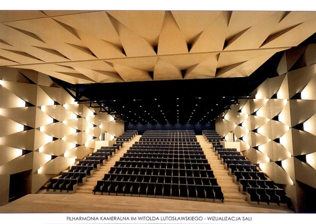 FKWL - wizualizacja sali głównej po remoncie. Autor: Pracownia Projektowa Architektury i Akustyki Sound & Space Robert Lebioda.