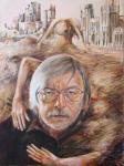 "PAMIĘTAM MOMENT ODKRYCIA WŁASNEJ SKOŃCZONOŚCI. MIAŁEM WTEDY DZIESIĘĆ ,JEDENAŚCIE LAT."TP NR 49"6 grudnia 2009 "NA BRZEGU DOŁU" akryl 100x70 grudzień 2009