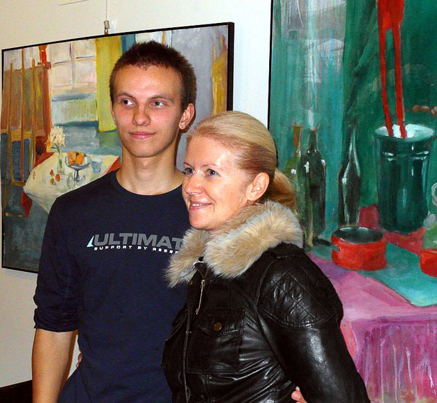 Adrian Lipiński z mamą
