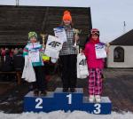 Foto: Zwycięzcy (dziewczęta do 12 lat): 1.Izabela Czerwonko, 2. Weronika Jankowska i 3.Aleksandra Ufa