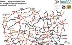 Mapa ryzyka indywidualnego na drogach krajowych w latach 2005-2007
