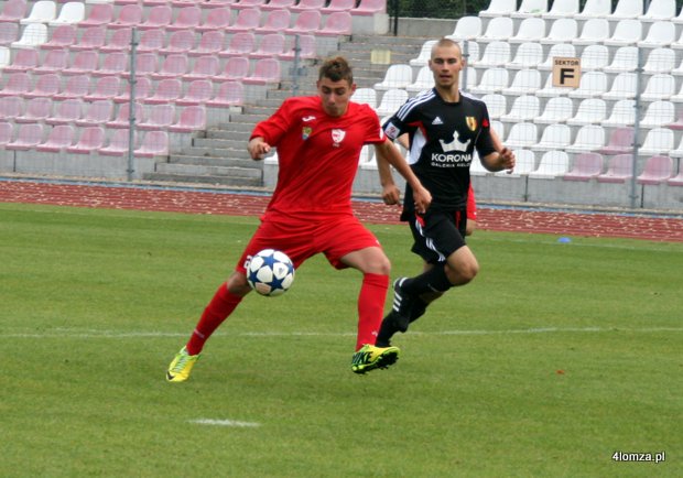 Hubert Boroń strzela pierwszą bramkę dla ŁKS-u w tym sezonie