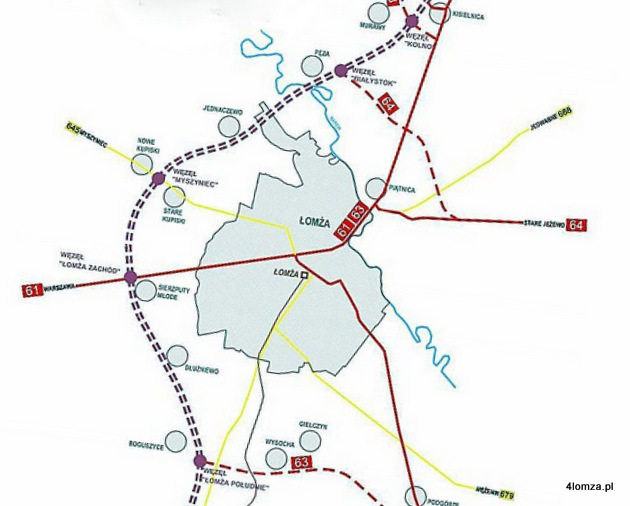 Planowana obwodnica Łomży w ciągu drogi ekspresowej S61 (Via Baltica)