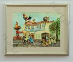 1084 akwarela 70x50 cm  cukiernia "CUKROVNIA" w Kutnie 2016