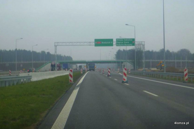 Droga S-8 Mężenin - Jeżewo w kierunku Białegostoku (fot. 24 listopada 2017 r.)