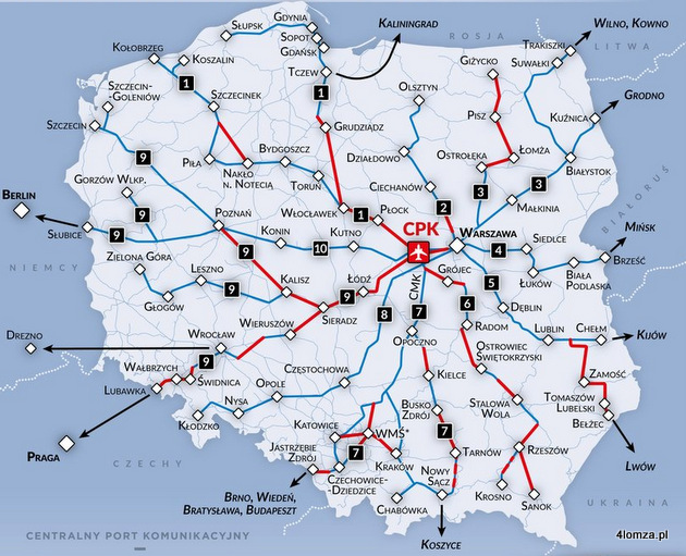 Mapa kolejowych 