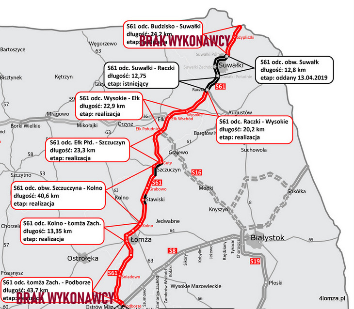 Droga ekspresowa S-61 czyli Via Baltica przez Łomżę