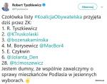 wpis posła Roberta Tyszkiewicza na Twitterze