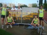 Foto: Rekord Polski Juniorów 4x400 2008r. Toruń. Od lewej: (578) Grzegorz Kakareko, (575) Daniel Chyliński, Andrzej Korytkowski trener, Roman Szmyt SWEiRP Łomża (sponsor), (579) Paweł Olszewski, (582) Arkadiusz Wojno