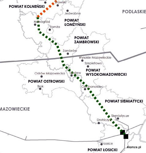 Tzw. południowy odcinek gazociągu Polska - Litwa ma długość 157 km. Aby szybciej przeprowadzić jego budowę podzielono go na dwa zadania inwestycyjne.
