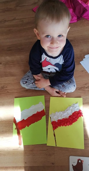Flagi Polski wykonane przez Antosia.