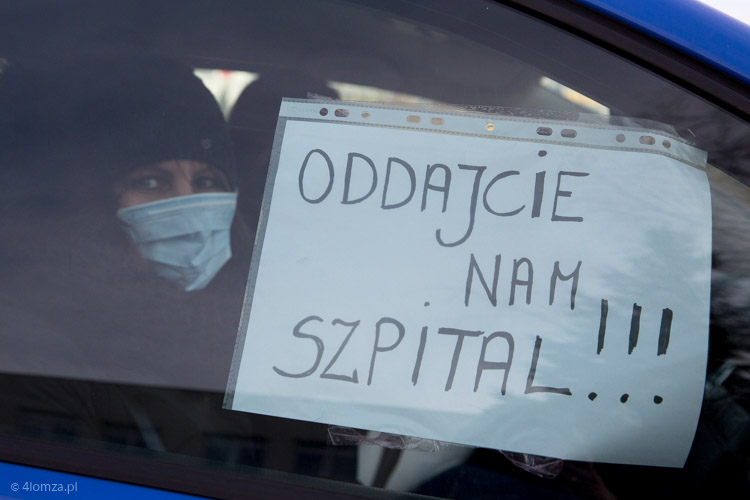 Protest mieszkańców i pracowników szpitala z 16.03.2020