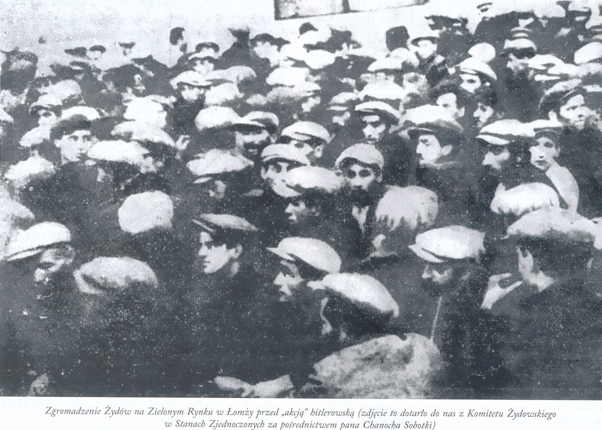 Zgromadzenie Żydów na Zielonym Rynku przed hitlerowską akcją (Zb. Komitetu Żydowskiego w Stanach Zjednoczonych)